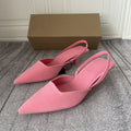 Women's Pink Open-Back Heels and Sandals