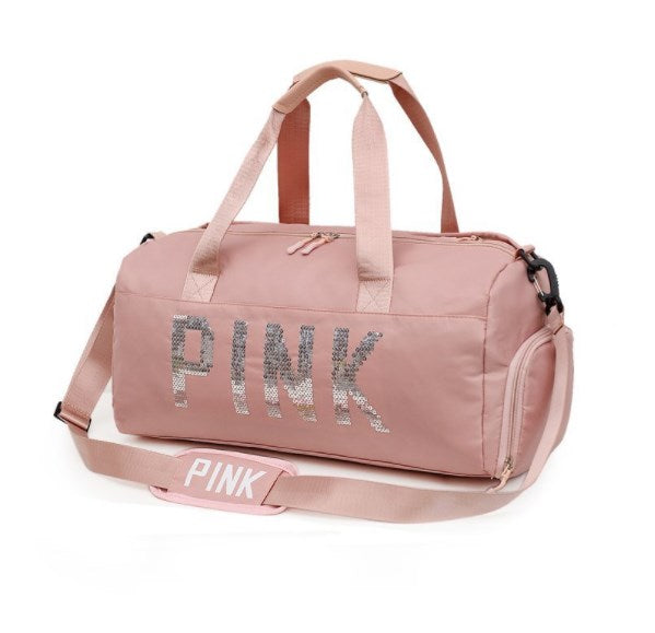 PINK Large Capacity Travel Bag for Sports and Swimming