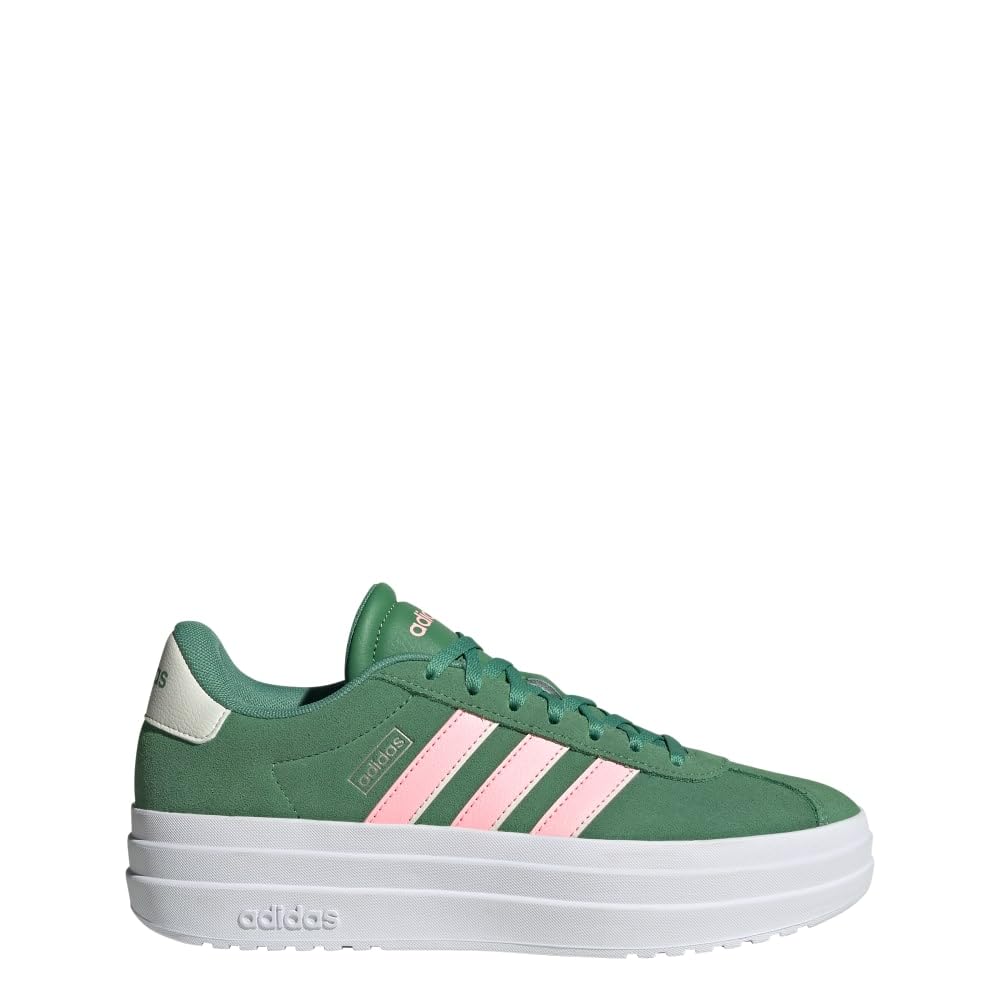 adidas Women's VL Court Sneaker - Preloved Green / Pink Spark / Ivory