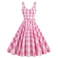 Pink Plaid Vintage Pinup Dress