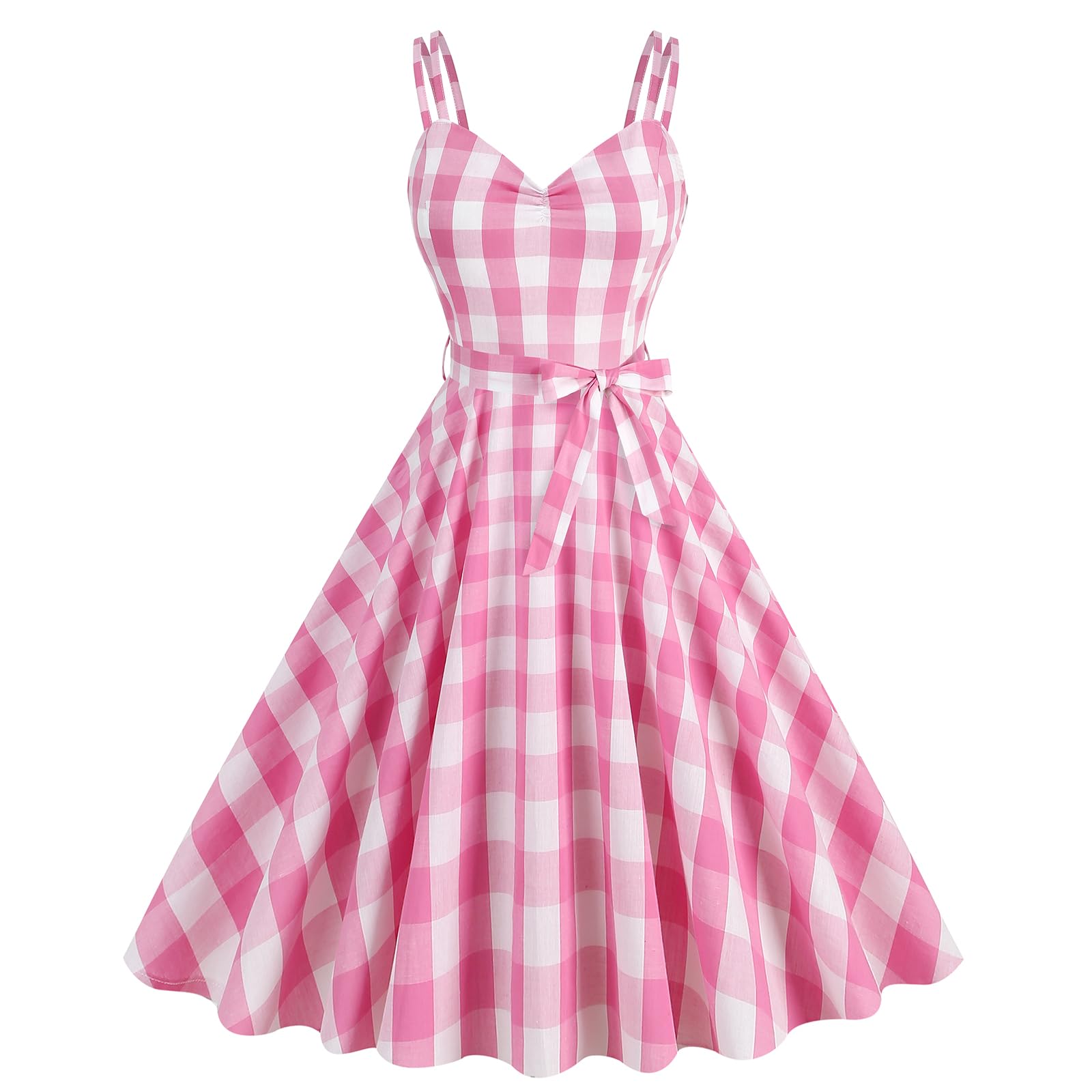 Pink Plaid Vintage Pinup Dress