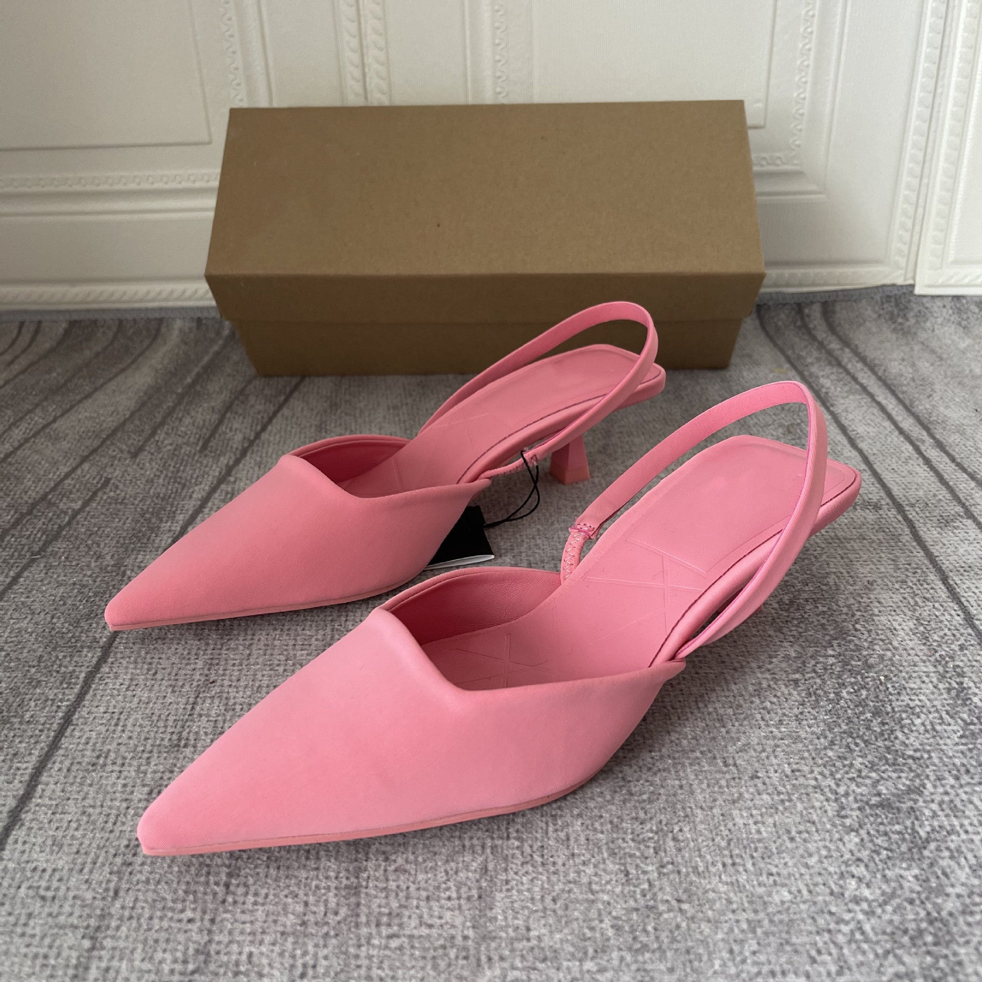 Women's Pink Open-Back Heels and Sandals