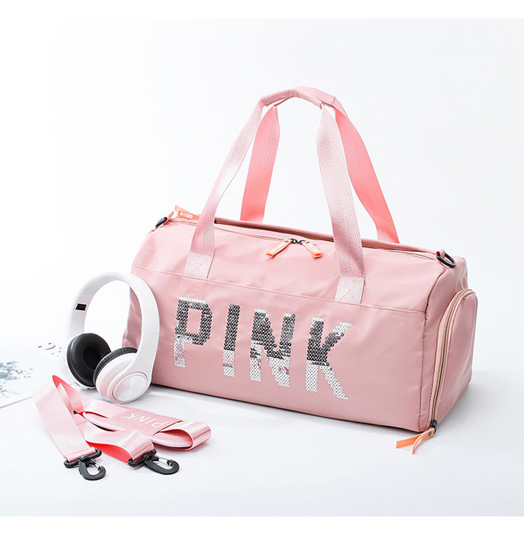PINK Large Capacity Travel Bag for Sports and Swimming