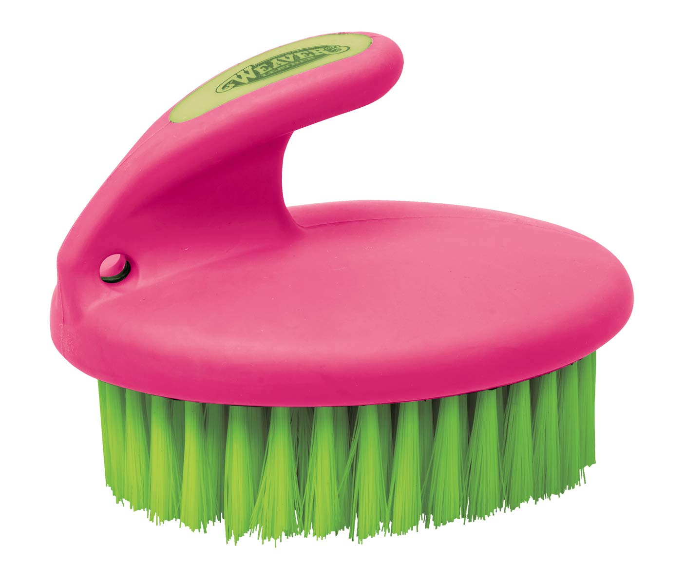 Weaver Leather Palm-Held Face Brush Pink/Lime Green