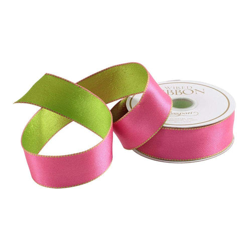 Decorative Ribbon 10-Yard Satin Pink and Green