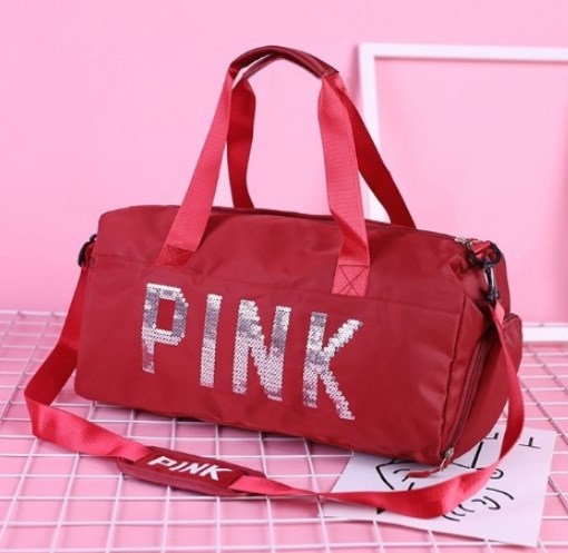 PINK Large Capacity Travel Bag for Sports and Swimming