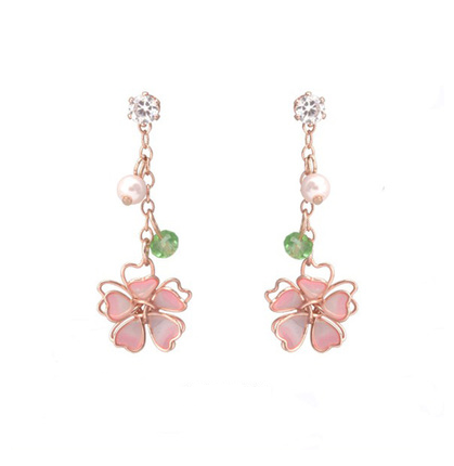 Cherry Blossom Earrings and Ear Clips in Pink
