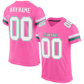Personalized Football Jersey Pink Ribbon White and Bright Green Custom Jerseys Shirt Stitched Printed Team Name Number for Men Women Youth
