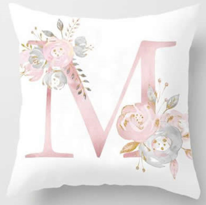 Pink Letter Pillow Cover and Cushion Case