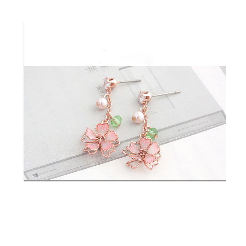 Cherry Blossom Earrings and Ear Clips in Pink