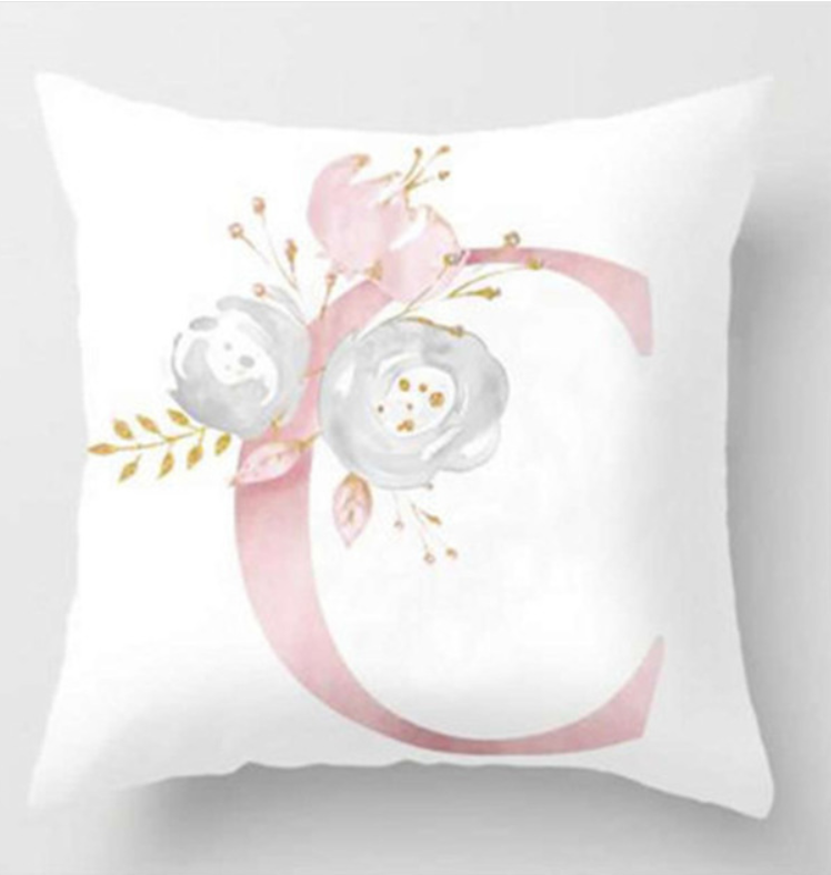 Pink Letter Pillow Cover and Cushion Case